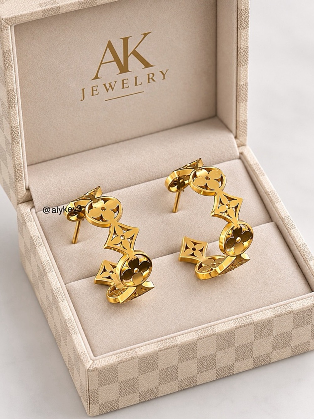 💎LUXURY Gold Floral Motif Hoop Earrings | AK Jewelry™